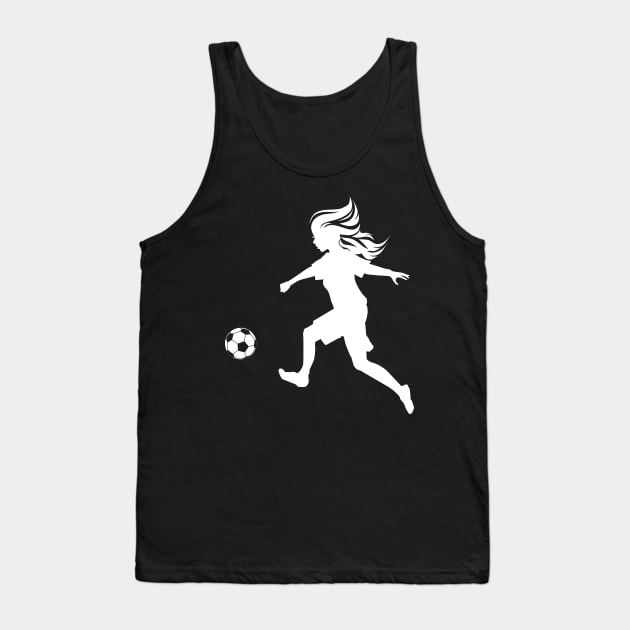 Footballer Woman Soccer Clipart Tank Top by HappyGiftArt